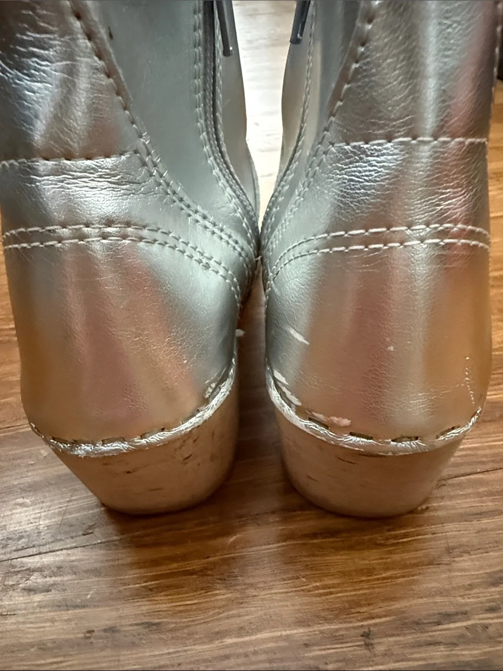 Hanna Andersson Silver Leather Clog Boots